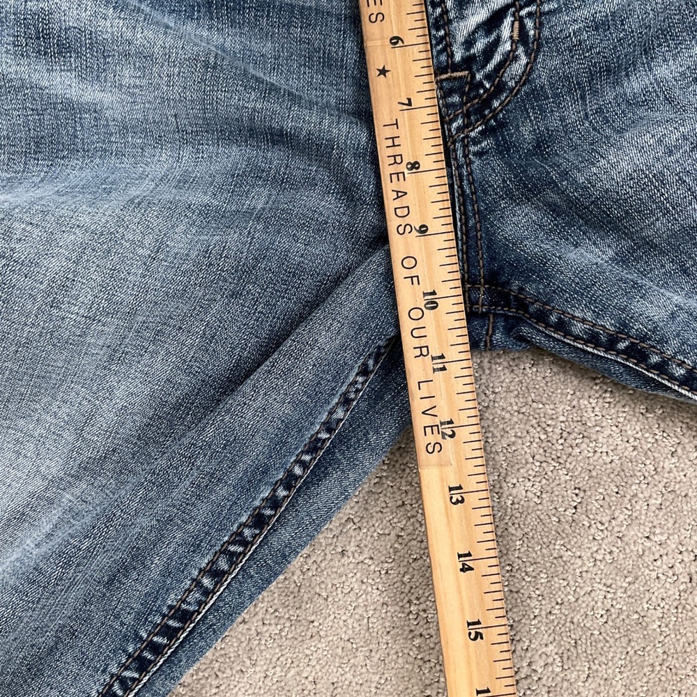 Silver Jeans Men 32W 32L Faded Blue Gordie‎ Straight Leg Western Stretch Denim - Picture 8 of 13